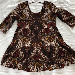 Boho babydoll multi-coloured oversized dress